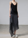 SWAYING 25 Early Autumn Irregular Hem Wool Skirt SW-SW25PF3B08C2-SH Dark Gray